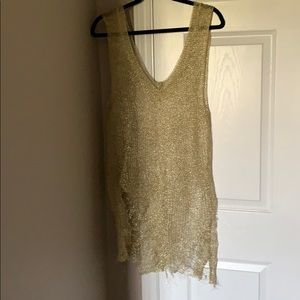 Gold cage style fringed swimsuit cover up